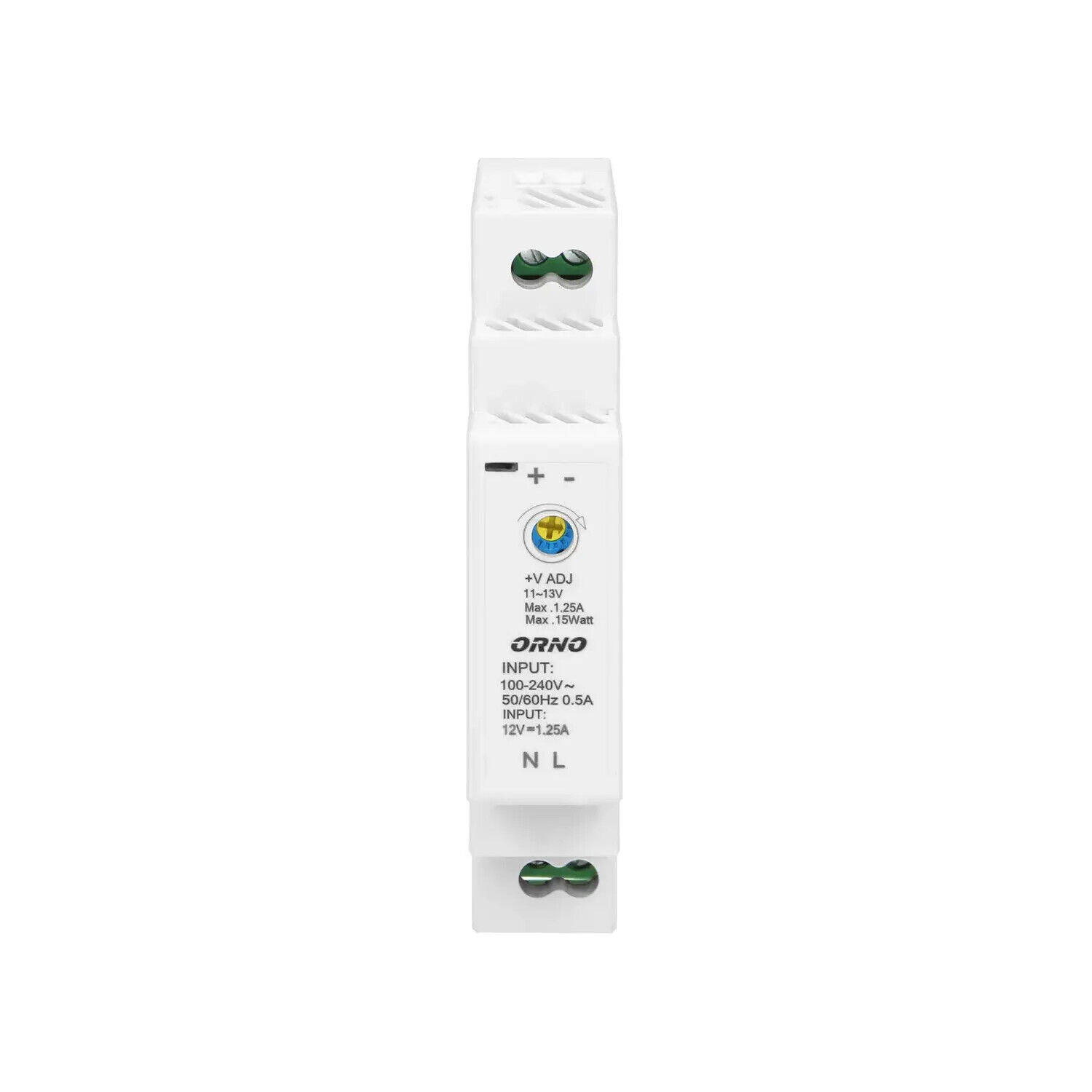 alimentatore trasformatore barra din switching dc 15 watt 1,25A 12 volt 1 modulo