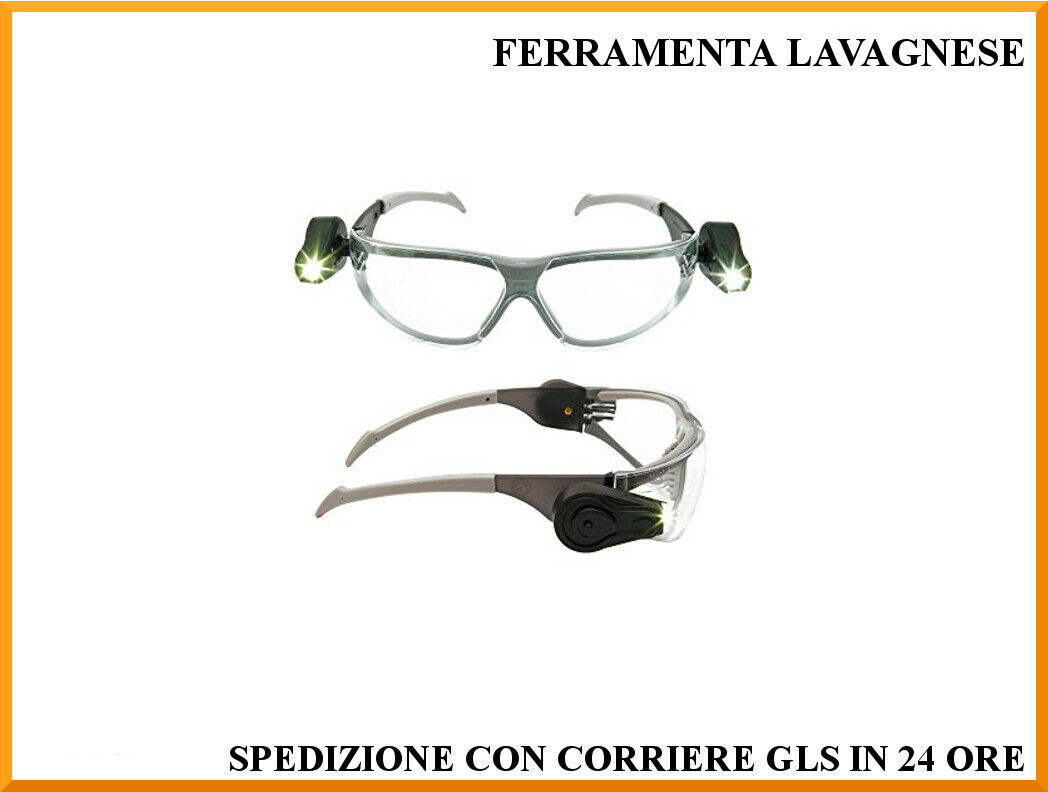 Occhiali di protezione con luci a led 3M light vision clear