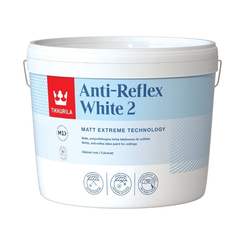 Tikkurila Vernice Anti Reflex bianca Pittura per soffitti a base d'acqua [2] 3L