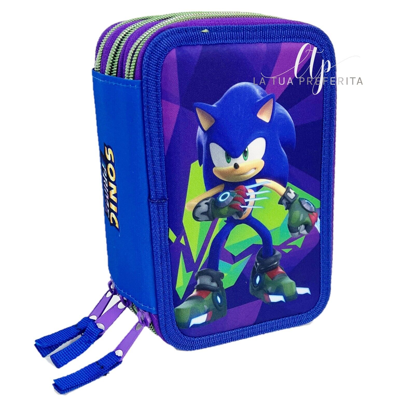 Sonic Premium Astuccio 3 zip Completo Accessori Giotto Fila Scuola The Hedgehog