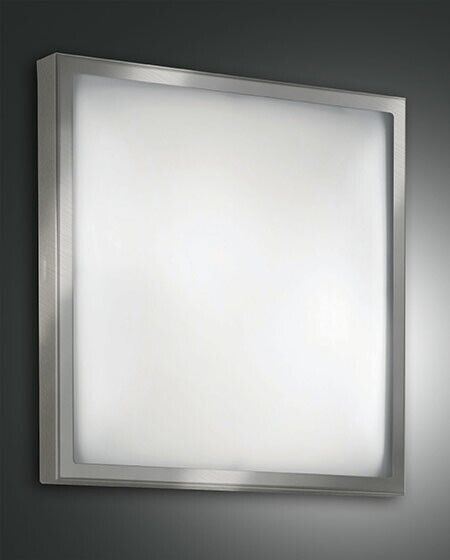 Osaka led big plafoniera quadrata 24w bordo nickel e vetro