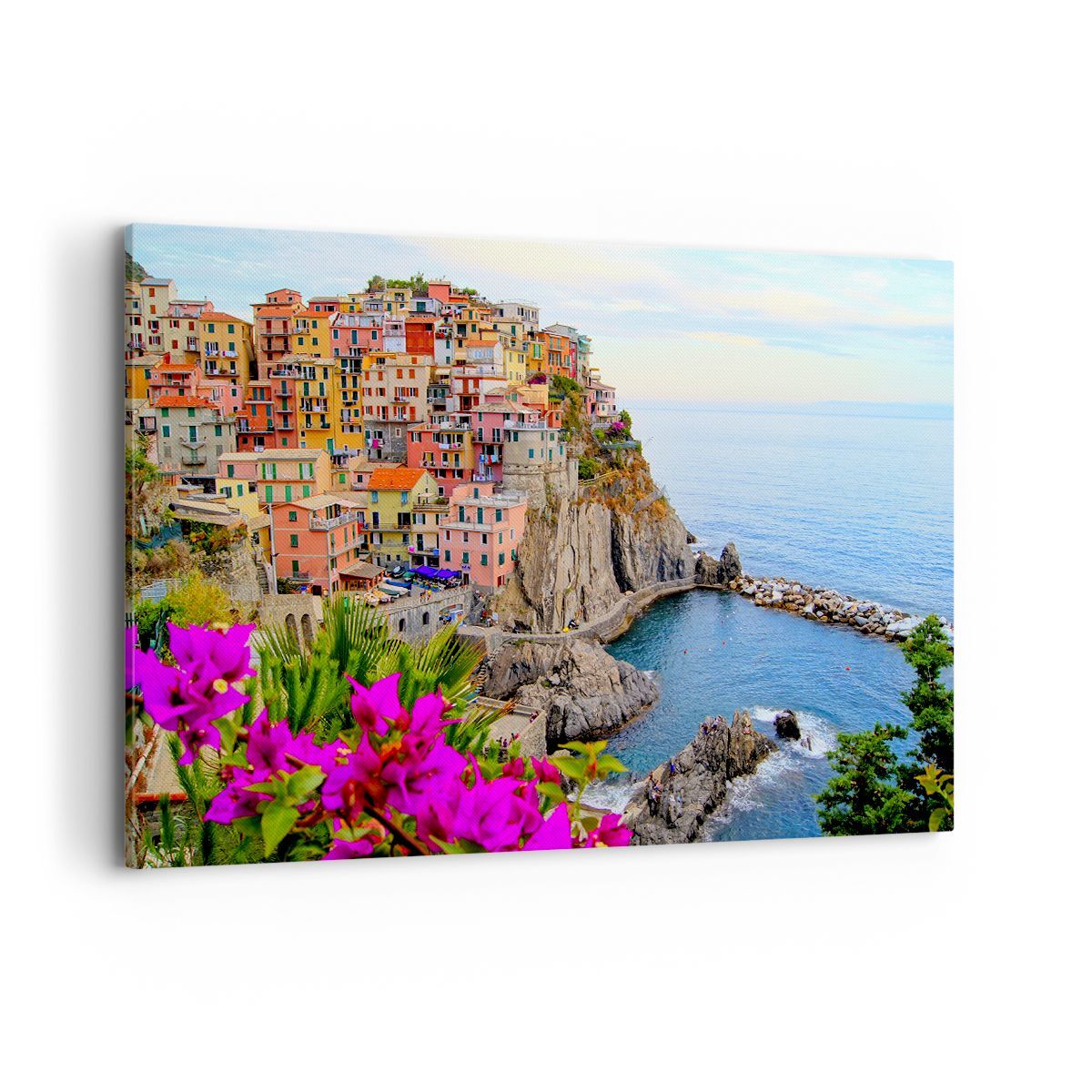 Quadro su Tela 120x80cm Italia costa roccia paesaggio Stampe Immagini Murale
