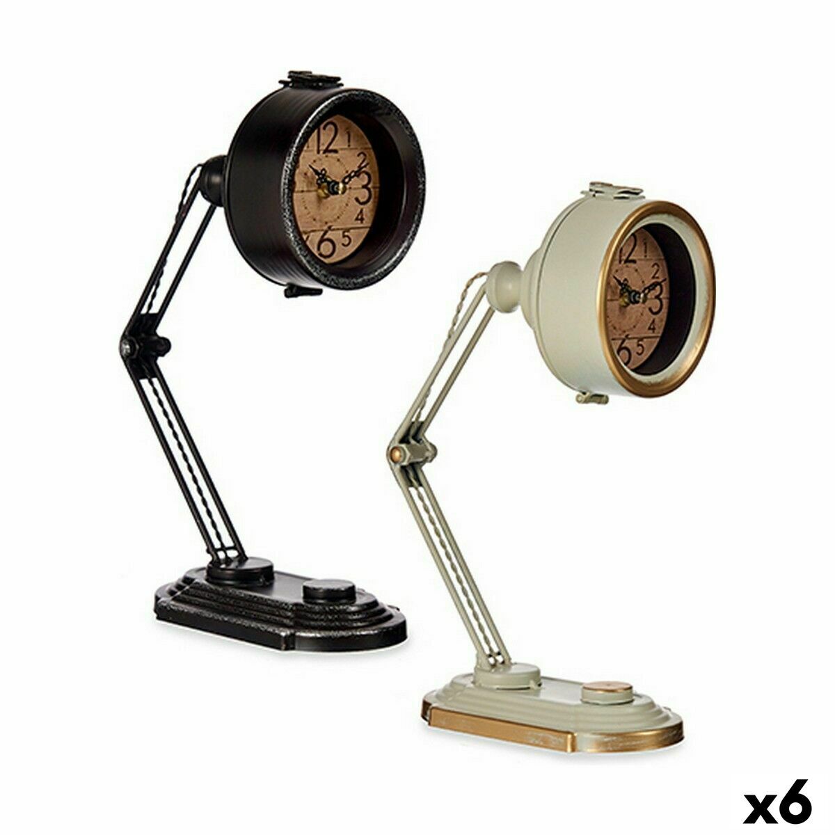 Orologio da Tavolo Metallo 12 x 34 x 23 cm [6 Unità]
