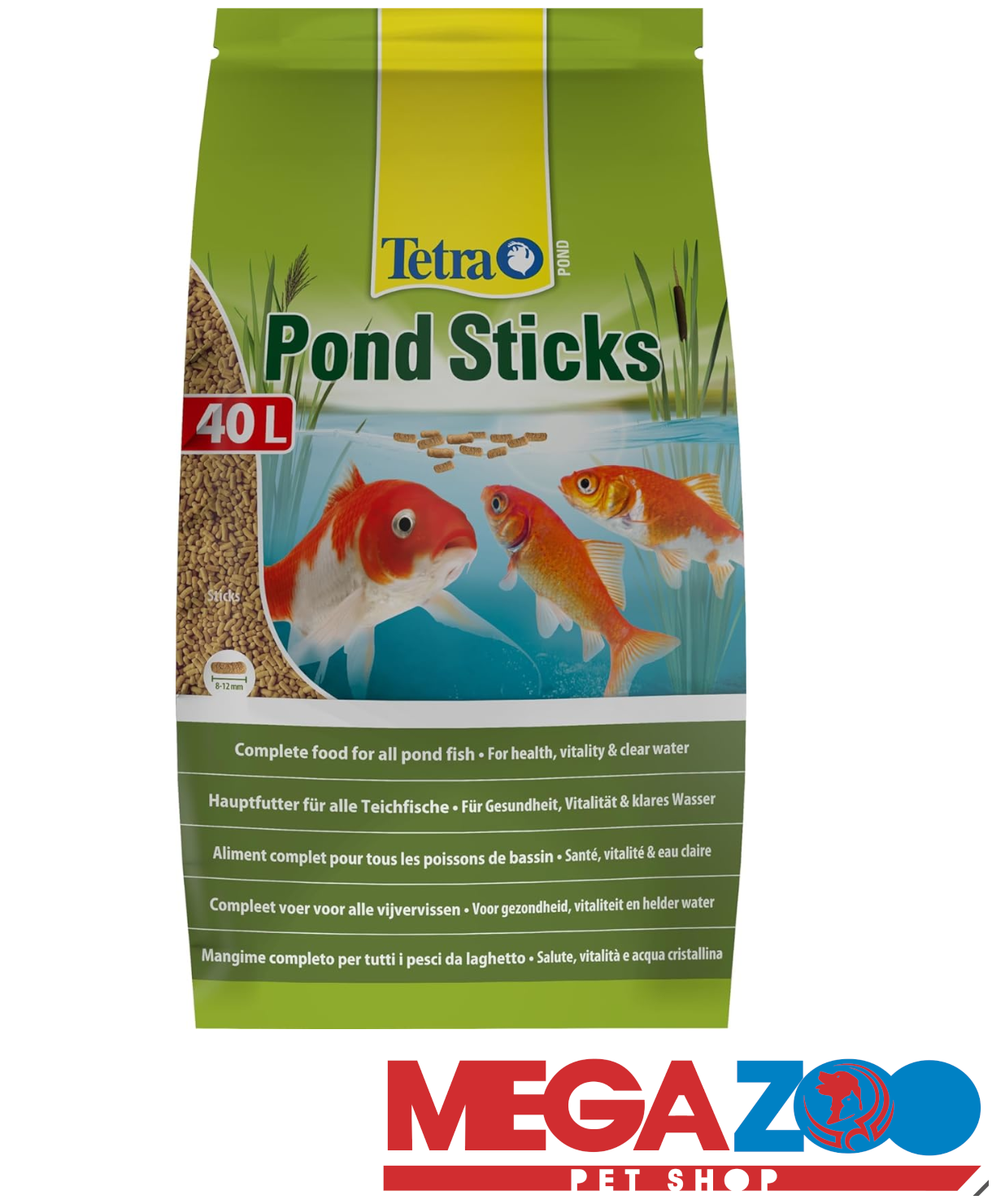 Tetra Pond Sticks Mangime per Carpe Koi Pesci Rossi Pesci da Laghetto 40 litri