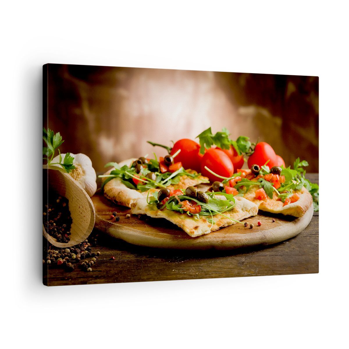 Quadro su Tela 70x50cm Pizza vegetariano italia cibo Stampe Immagini Murale