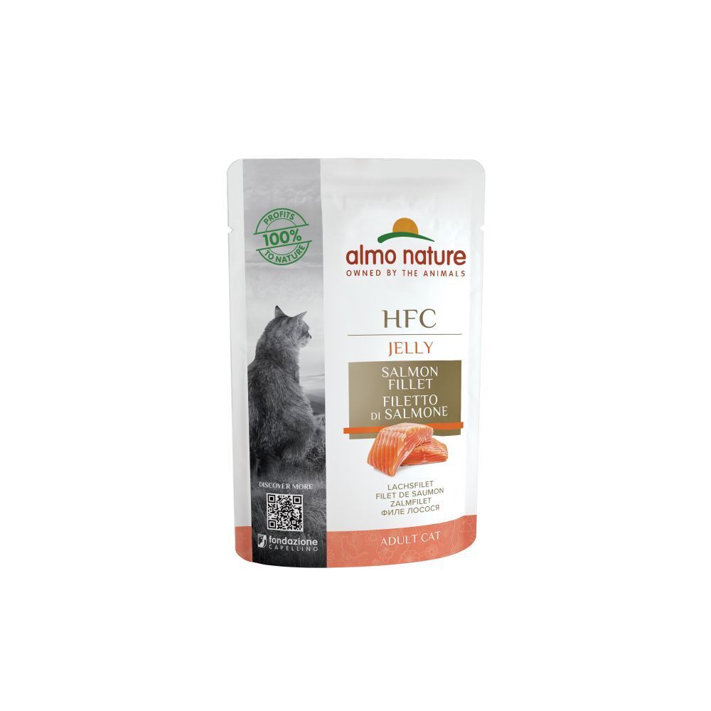Almo Nature HFC Jelly Gatto, busta 55gr - Filetto di Salmone