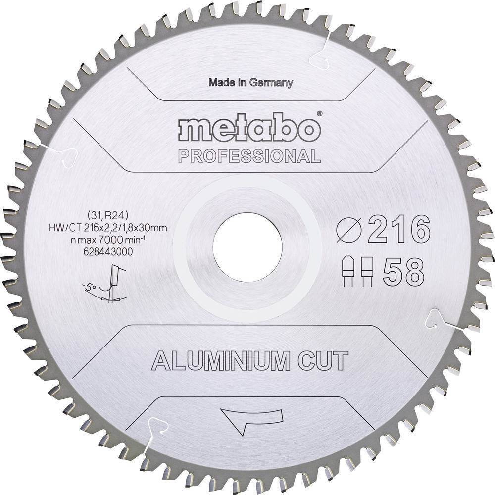 Metabo ALUMINIUM CUT PROFESSIONAL 628443000 Lama circolare 216 x 30 x 1.8 mm