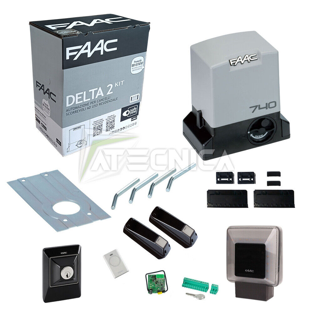 Kit cancello scorrevole FAAC DELTA 2 KIT SAFE 1056303445 automazione 500kg 230V