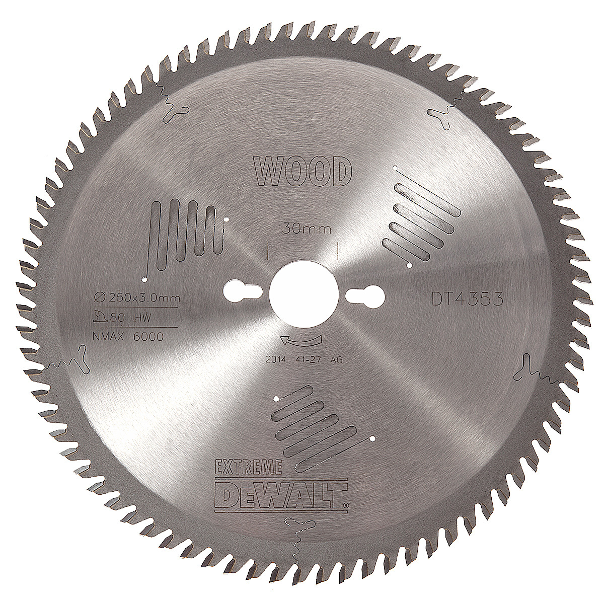 Lama per circolare 250 mm 80 denti codice DT4353-QZ marca DEWALT