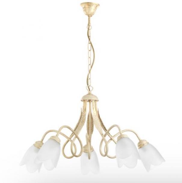 Sospensione doppio giro Dkl Italia 4250/5A-5 luci E14-avorio