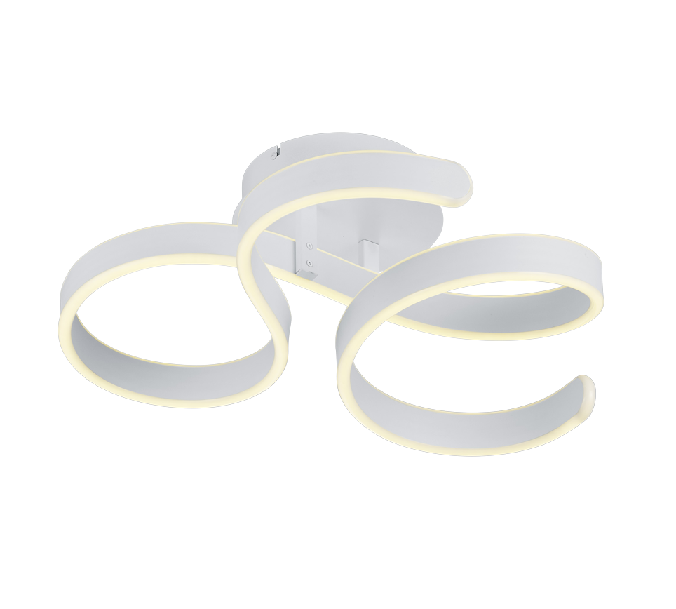 Plafoniera Soffitto Led Moderna 40W  Dimmer Vortici Bianca Francis GD Trio