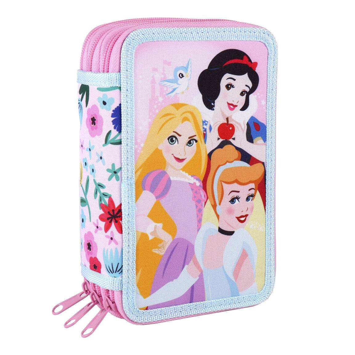 Principesse Disney Astuccio Scuola 3 Zip con Pennarelli Giotto