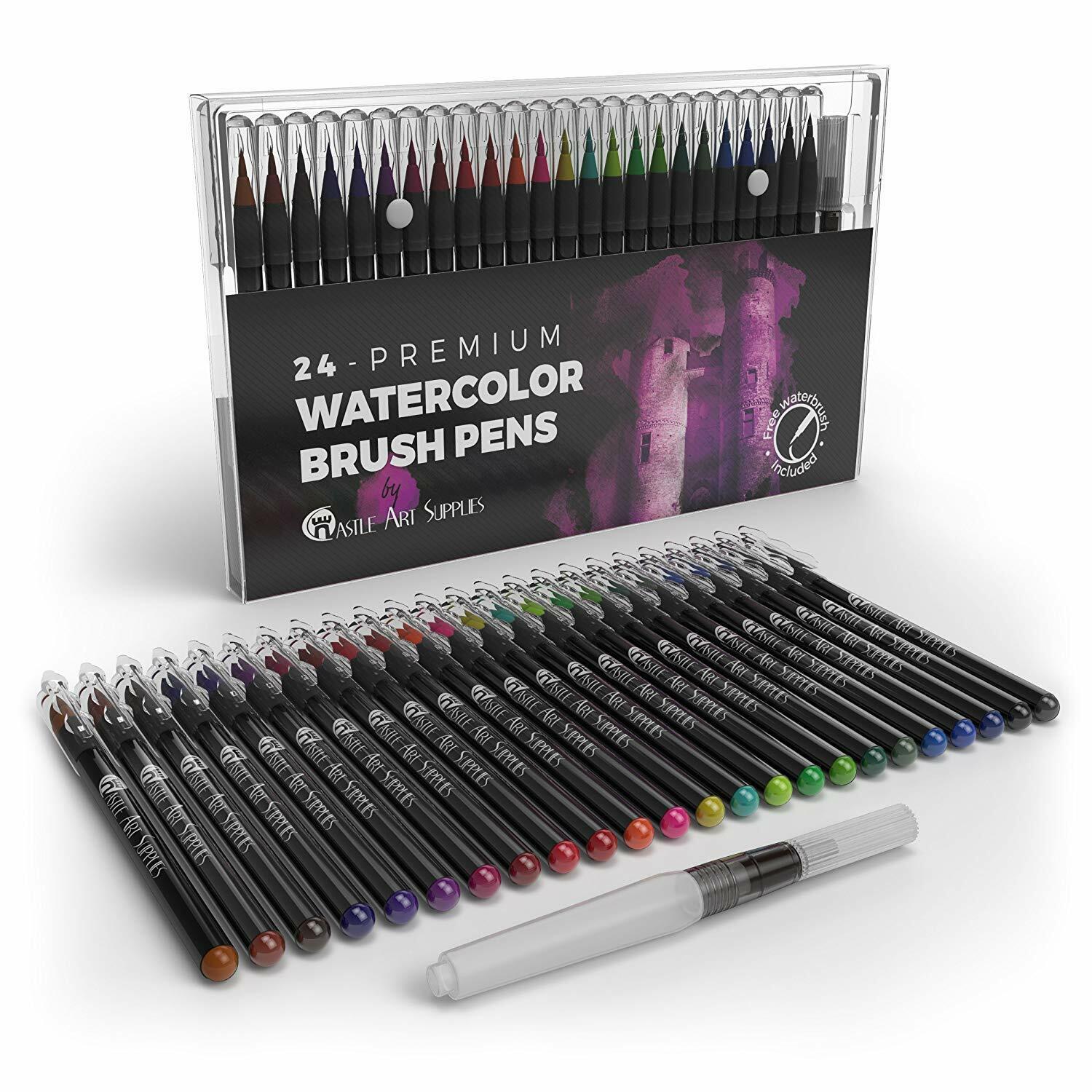 Castle Art Supplies Watercolor Brush Set-24 penne vibrante pennarelli con (z2l)