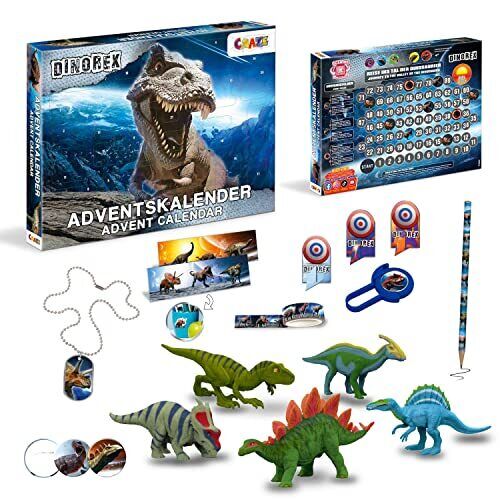 CRAZE Calendario Avvento bambini 2022, Calendario dell' avvento Dinosauri (k3u)