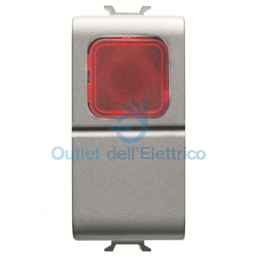 GEWISS GW14143 PULSANTE 1M 1P NA 16A SPIA ROSSA TITANIO
