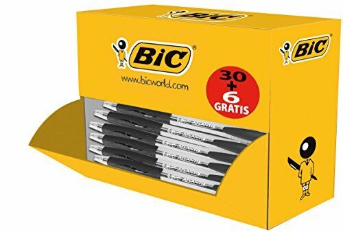 BIC Atlantis Classic Clip-on retractable ballpoint pen Nero 36pezzo(i) (Z7v)