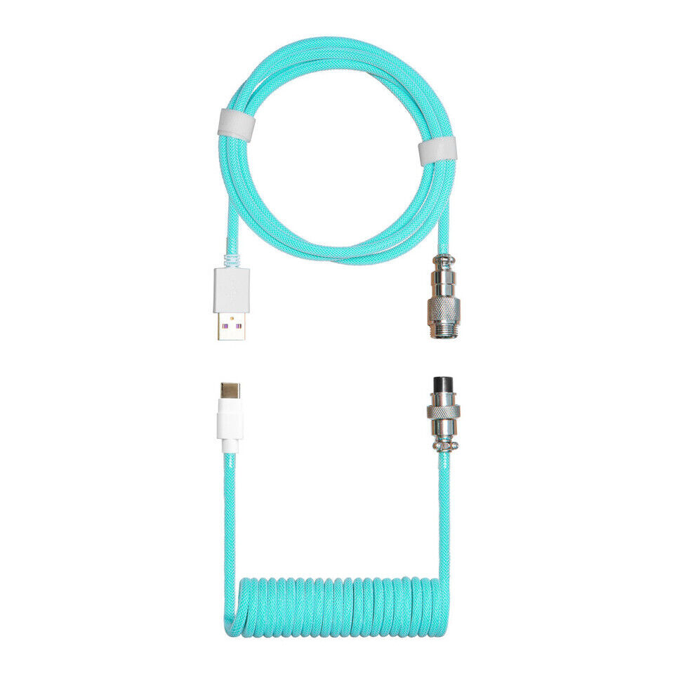 Cooler Master Coiled Keyboard Cable Cyan