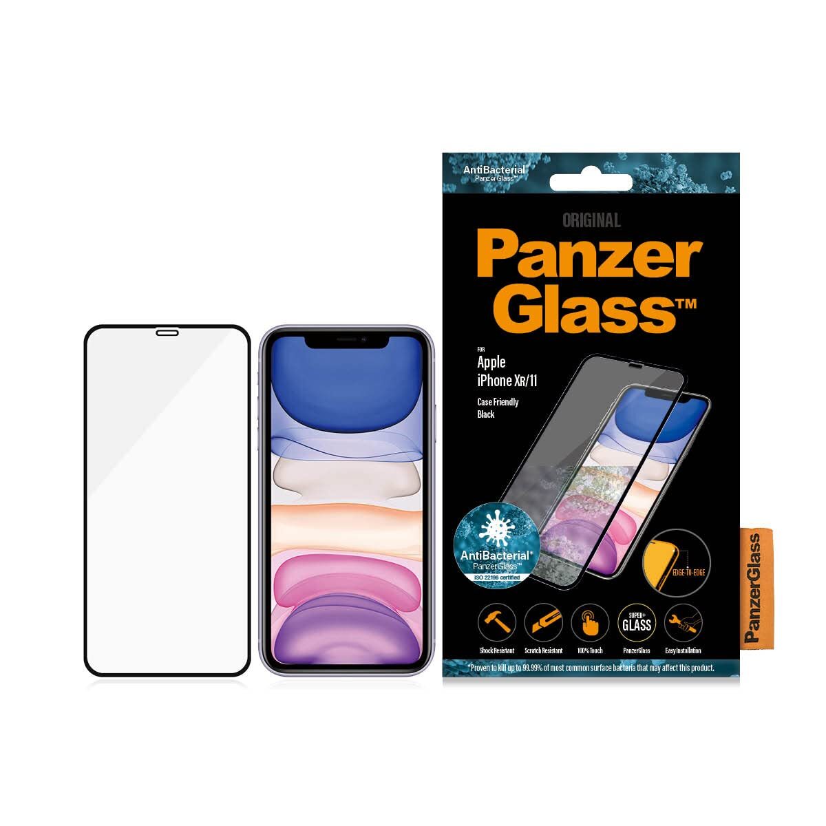 PANZERGLASS - iPhone XR/11, Black - Case Friendly (Sony Playstation 5)