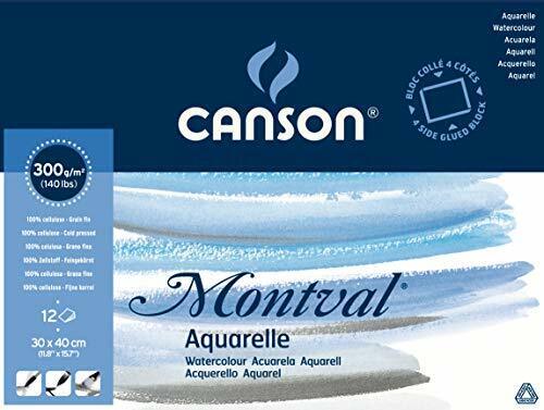 CANSON Bloc de papier aquarelle Montval, 300 x 400 mm (z9s)