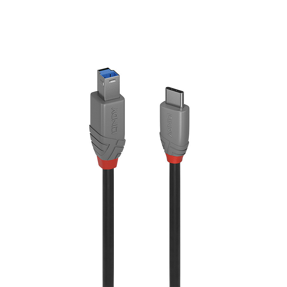 Lindy 36668 Cavo USB 3.2 Tipo C a B, 5Gbit/s, Anthra Line, 3m