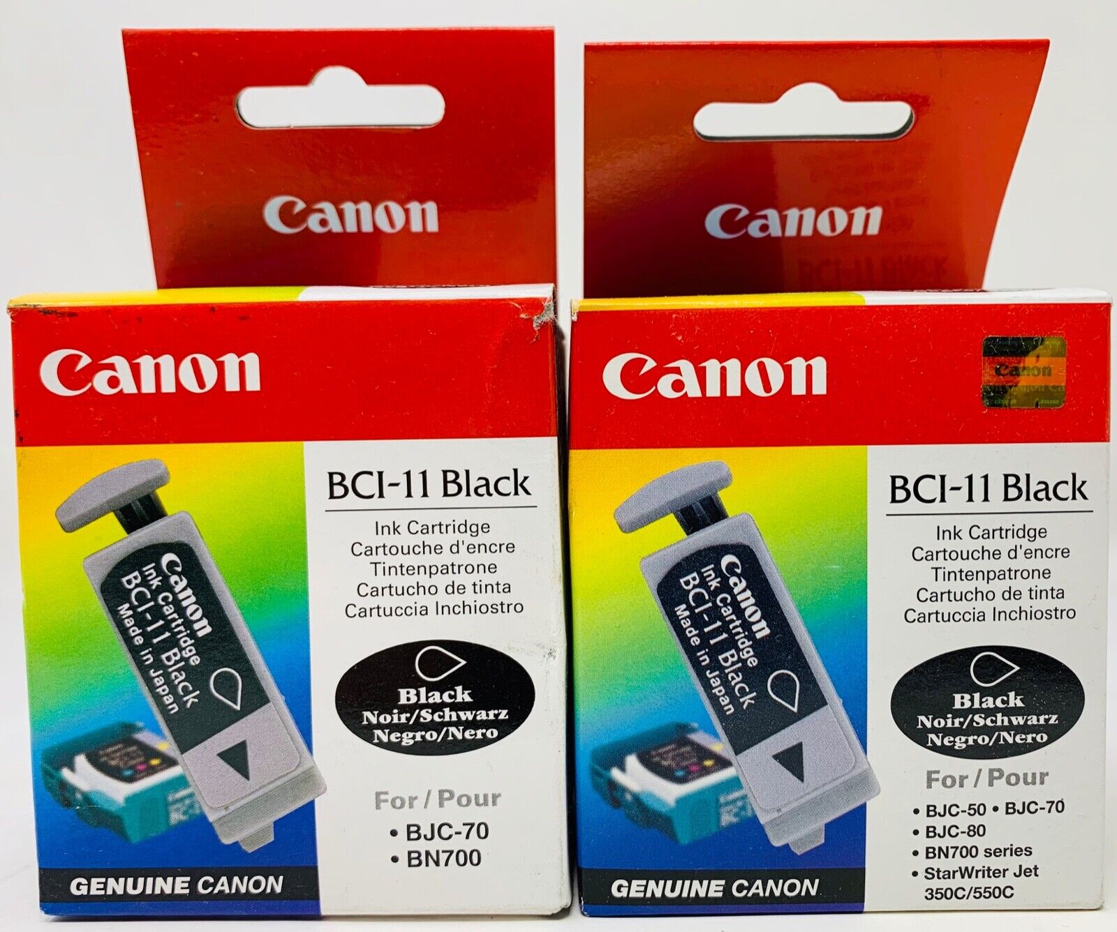 CANON 0957A002 BCI-11BK CARTUCCIA ORIGINALE NERO+COLORE BJC 50/70/80/BN700 X 2PZ