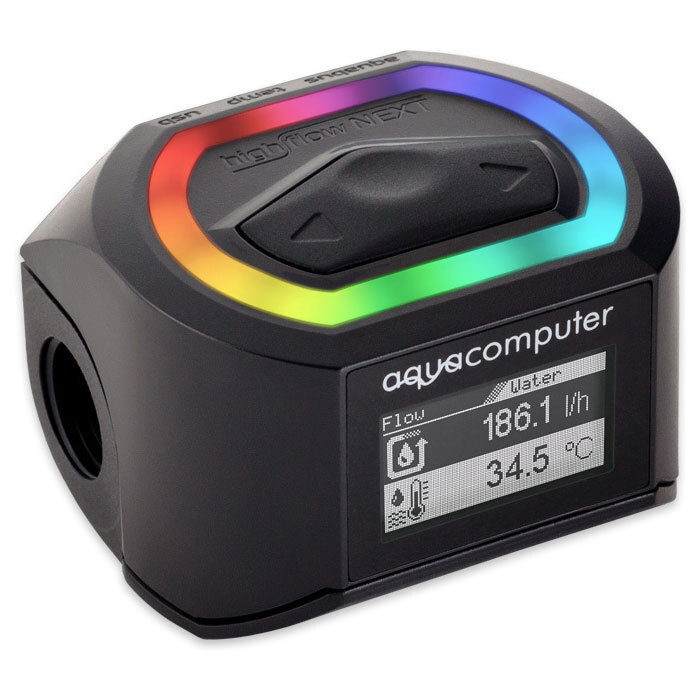 aqua computer Sensore di Flusso a basso atrito NEXT, 2x G1/4 - Nero