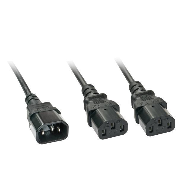 Cavo alimentazione a Y IEC C14 a 2xC13, 2m