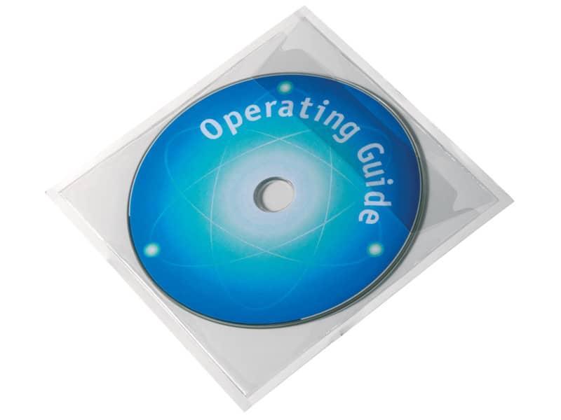 Buste adesive DURABLE POCKETFIX CD/DVD trasparente 127x127mm conf. 100 - 828019