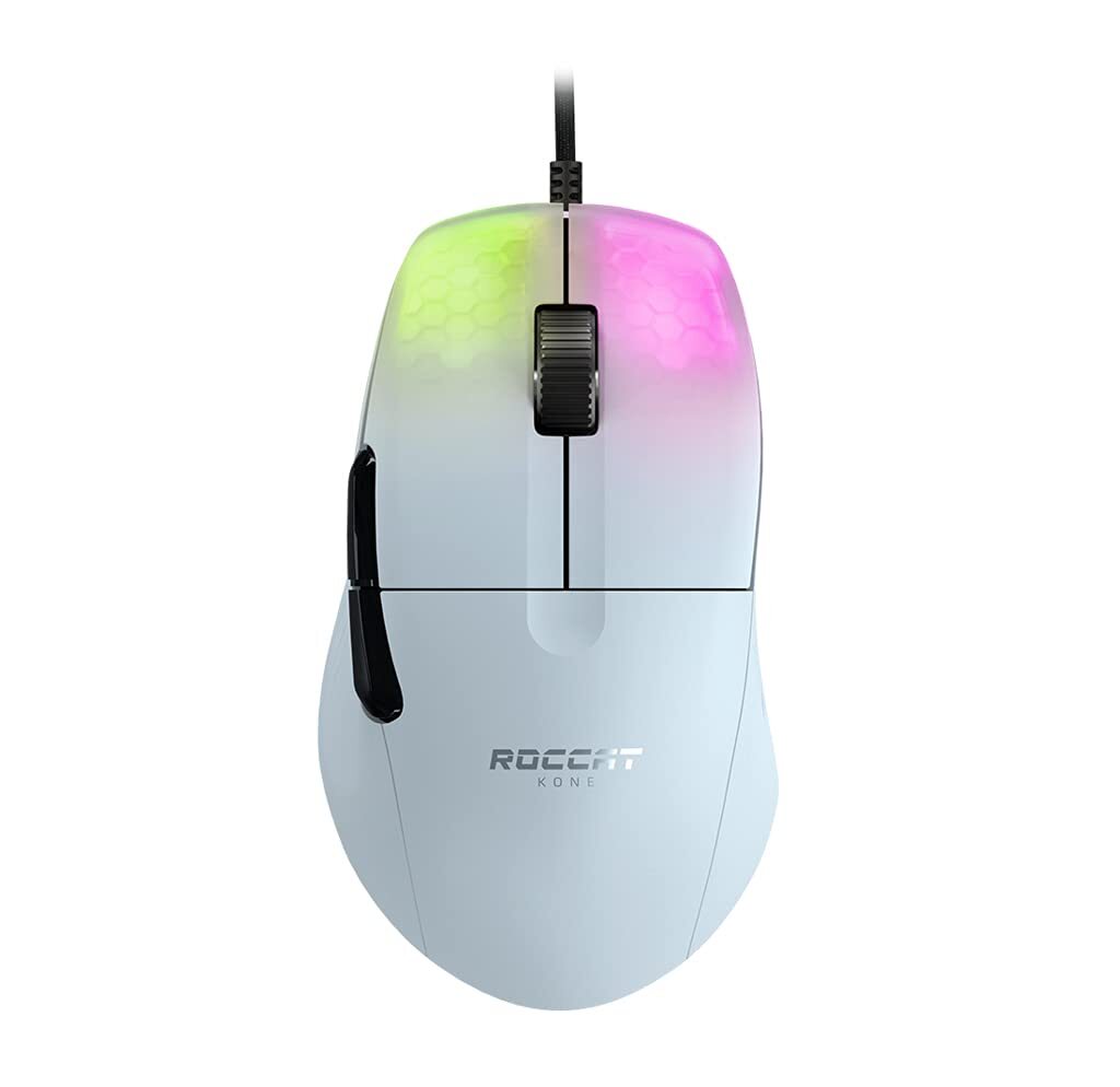 Roccat Kone Pro - Lightweight Ergonomic Optical Performance Gaming Mouse, white