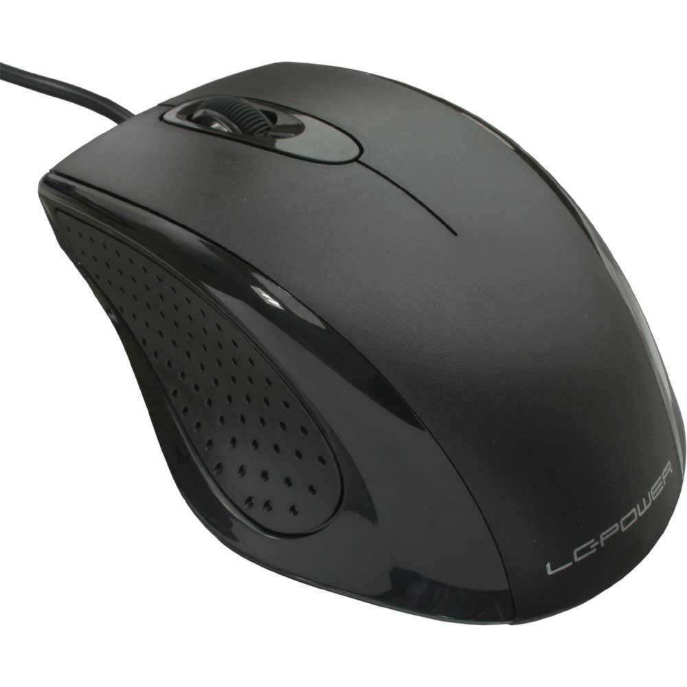 INL USB Mouse, ottico, 800dpi, ergonomico, nero, LC-Power M710B