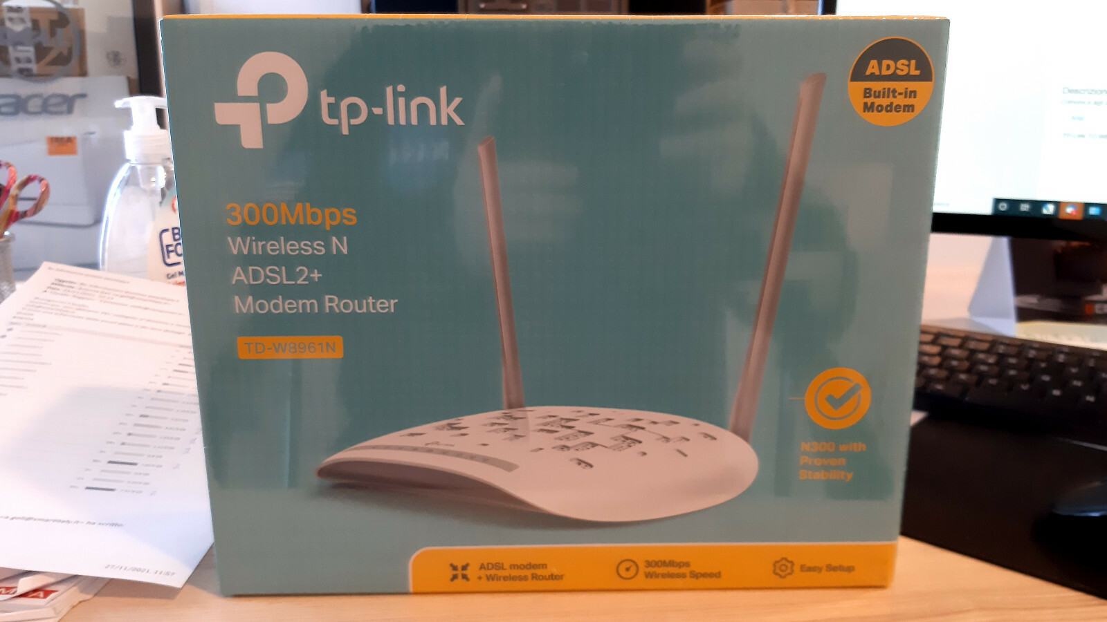 TP-Link TD-W8961N Modem Router ADSL2+, Wireless N300 Mbps