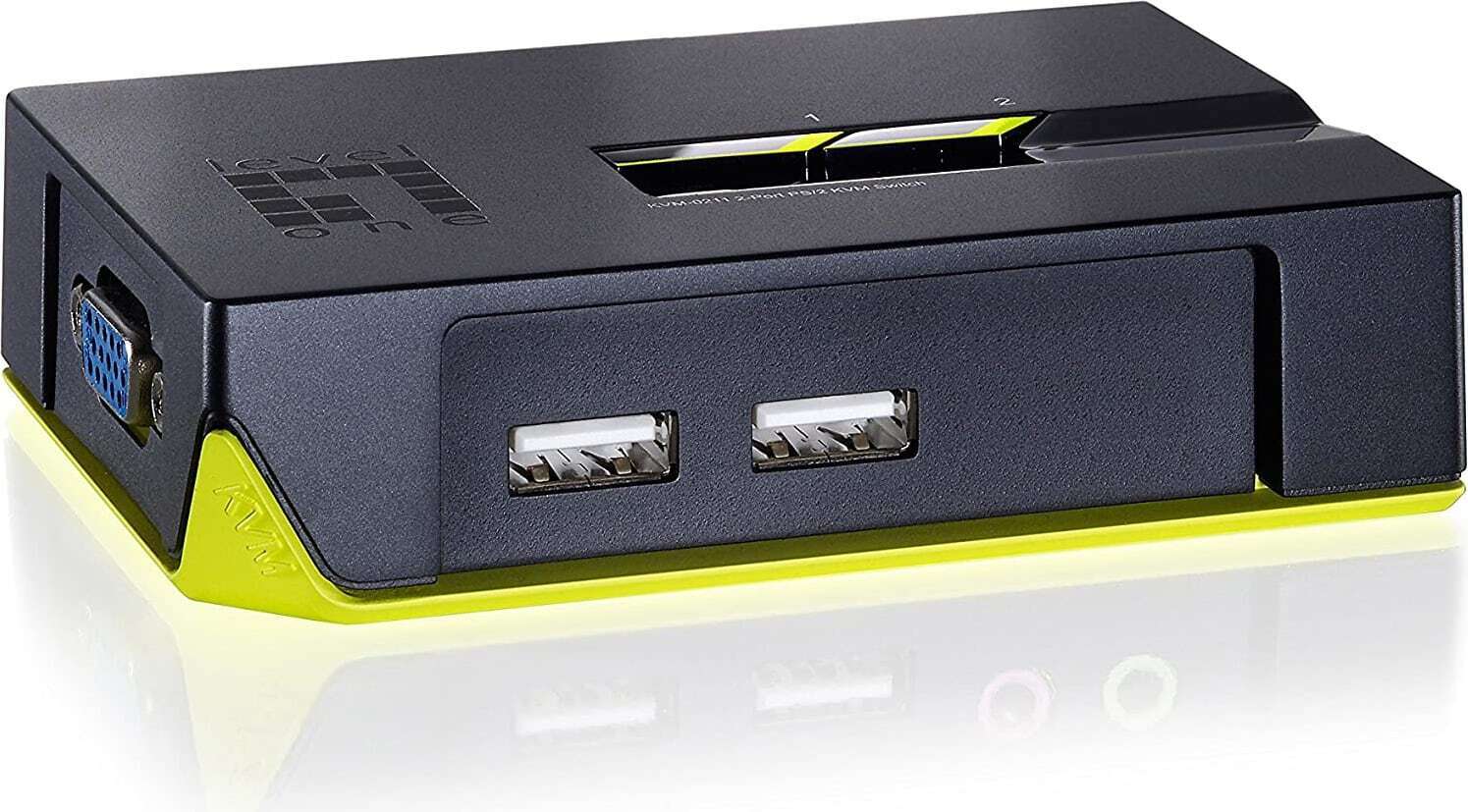 LevelOne Switch KVM keyboard-video-mouse Nero Verde KVM-0222