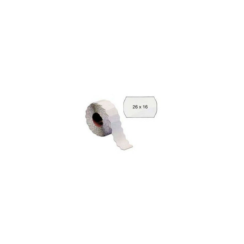 Rotolo 1000 Etichette 26x16 mm. BIANCHE permanenti a onda 2616 MARKIN (16 Conf.)