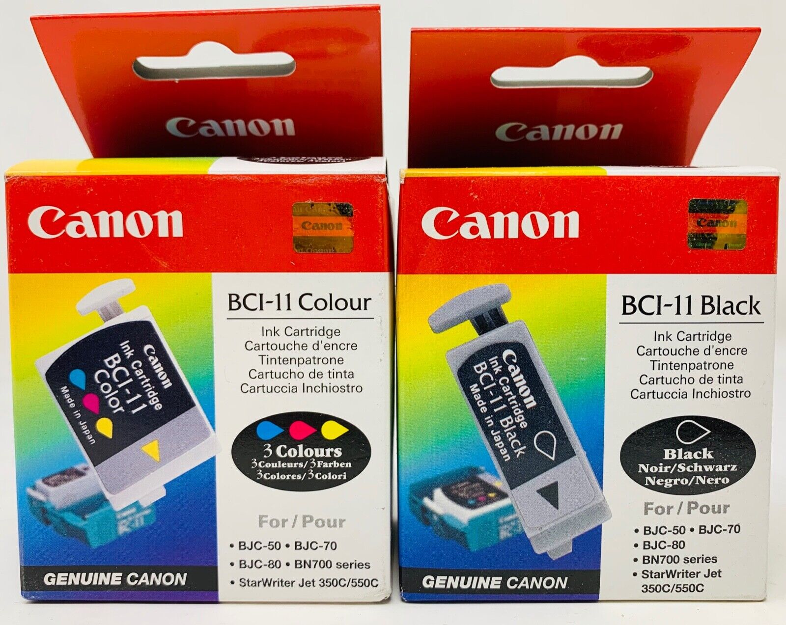 CANON BCI-11BK + BCI-11C CARTUCCIA ORIGINALE NERO+COLORE BJC 50/70/80/BN700