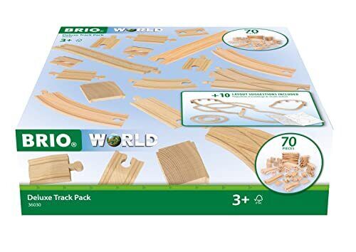 BRIO World Deluxe Train Track Pack Bambini dai 3 anni in su - Compatibile (m8l)