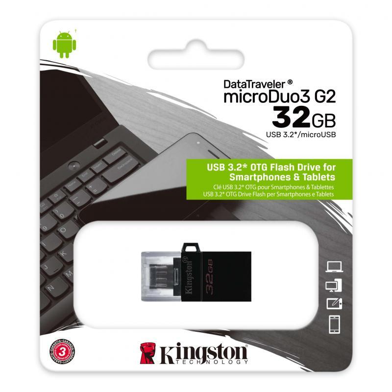 PENDRIVE 32 GB DATATRAVELER microDuo USB 3.2 DTDUO3G232GB Drive Flash microUSB e