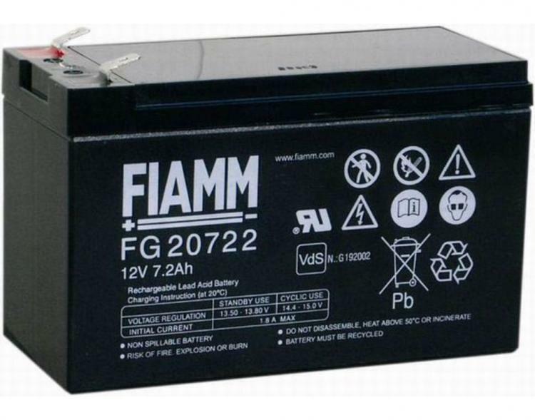 BATTERIA FIAMM FG20722 12V 7,2Ah PER ANTIFURTI, LUCI EMERGENZA, UPS