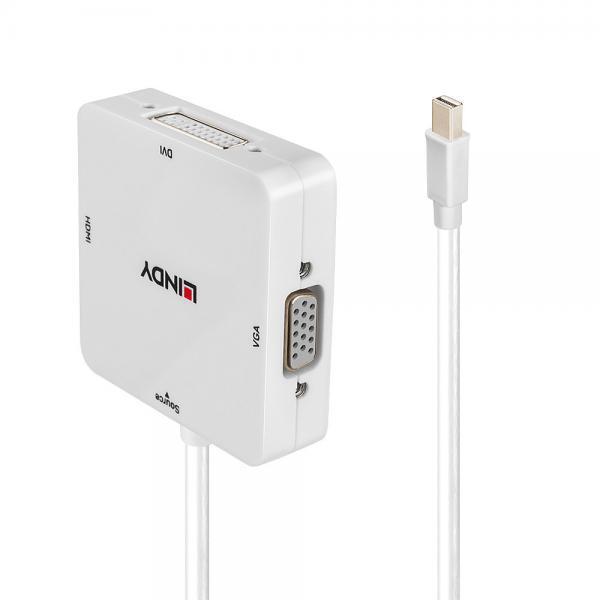 Converter Mini DisplayPort 1.2 a HDMI 18G, DVI & VGA Attivo
