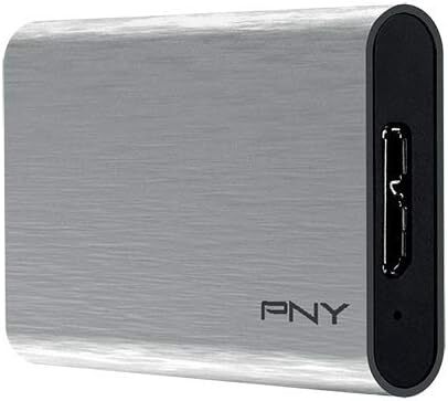 PNY SSD Portatile Elite Silver USB 3.1 (960GB), Grigio Brush Psd1cs1050s-960-Rb