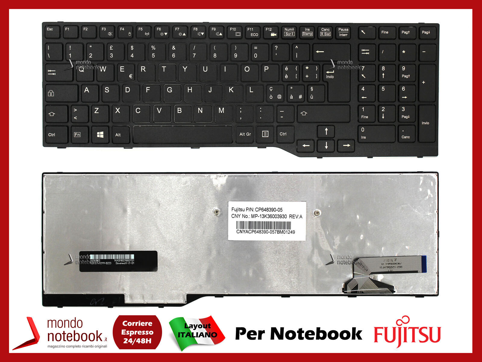 Tastiera per Fujitsu Lifebook A544 A555 AH544 AH564 (ITALIANA) CP648390-05