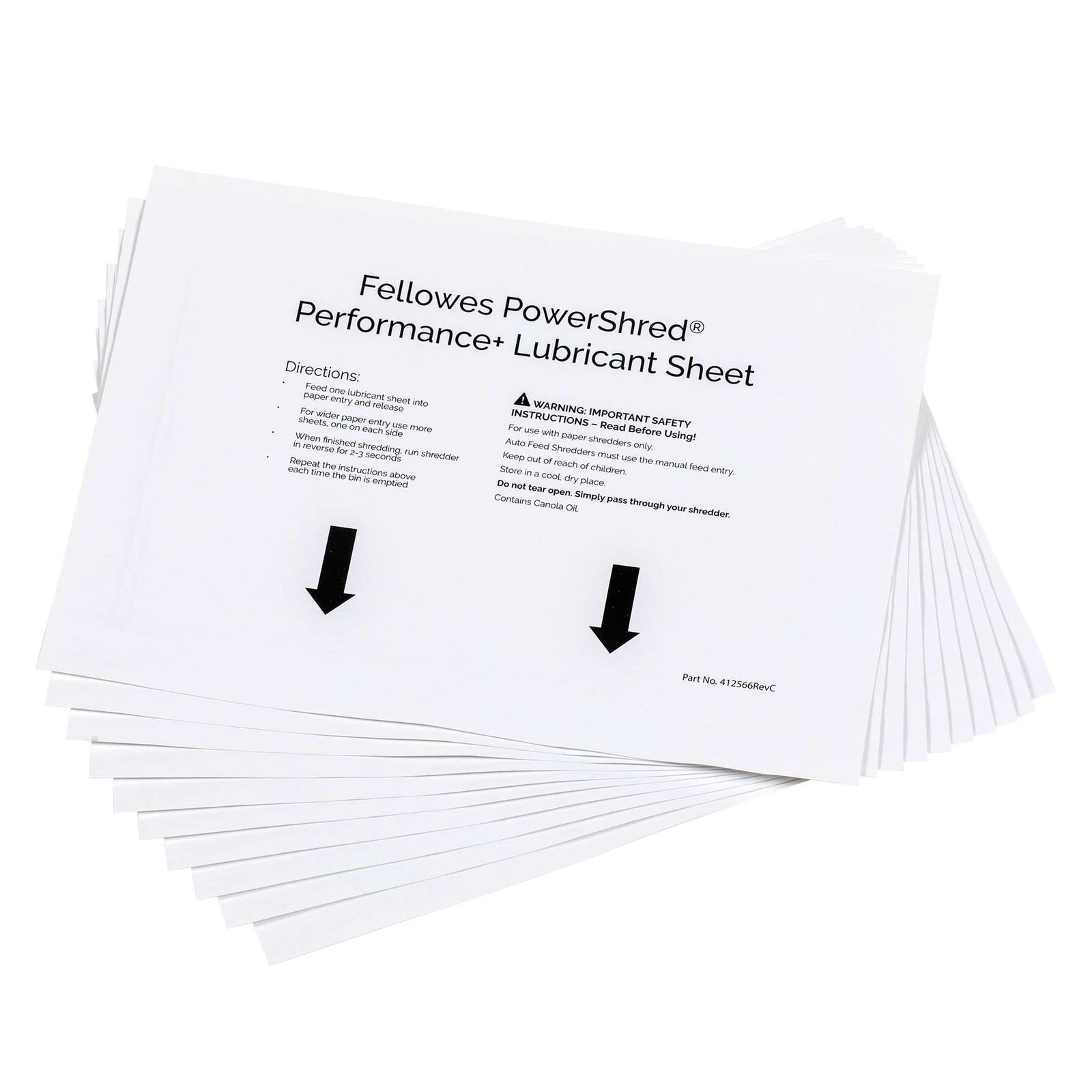 Fellowes 10 Paper Shredder Oil Lubricant Sheets – Powershred Performance+ Easy t