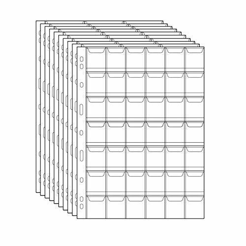 Stamp Pocket Pages - 42 Pocket/Page Plastic Coin Holders Stamp Currency (t2v)