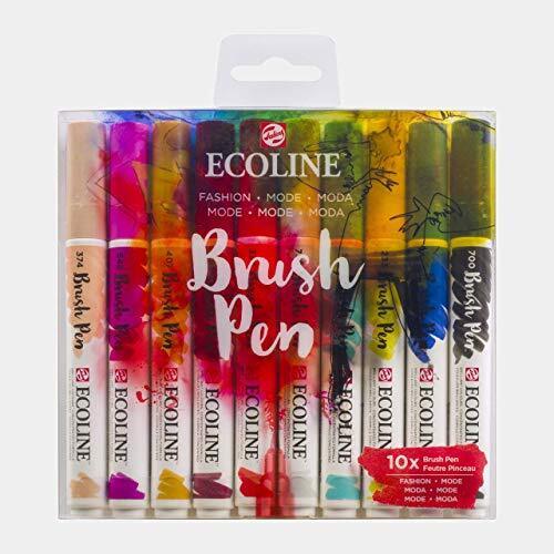 Ecoline Brush Pen - Set di 10 pennarelli , alla moda (W5O)