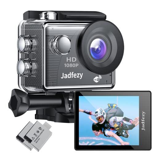Jadfezy WiFi Action Cam 1080P, Sports Cam da 12 MP e Grandangolare, (j9m)