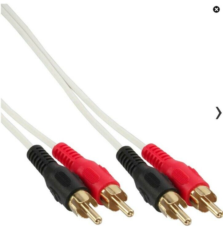 INL InLine® Cavo Audio 2x RCA maschio / maschio, 2m, dorato, bianco