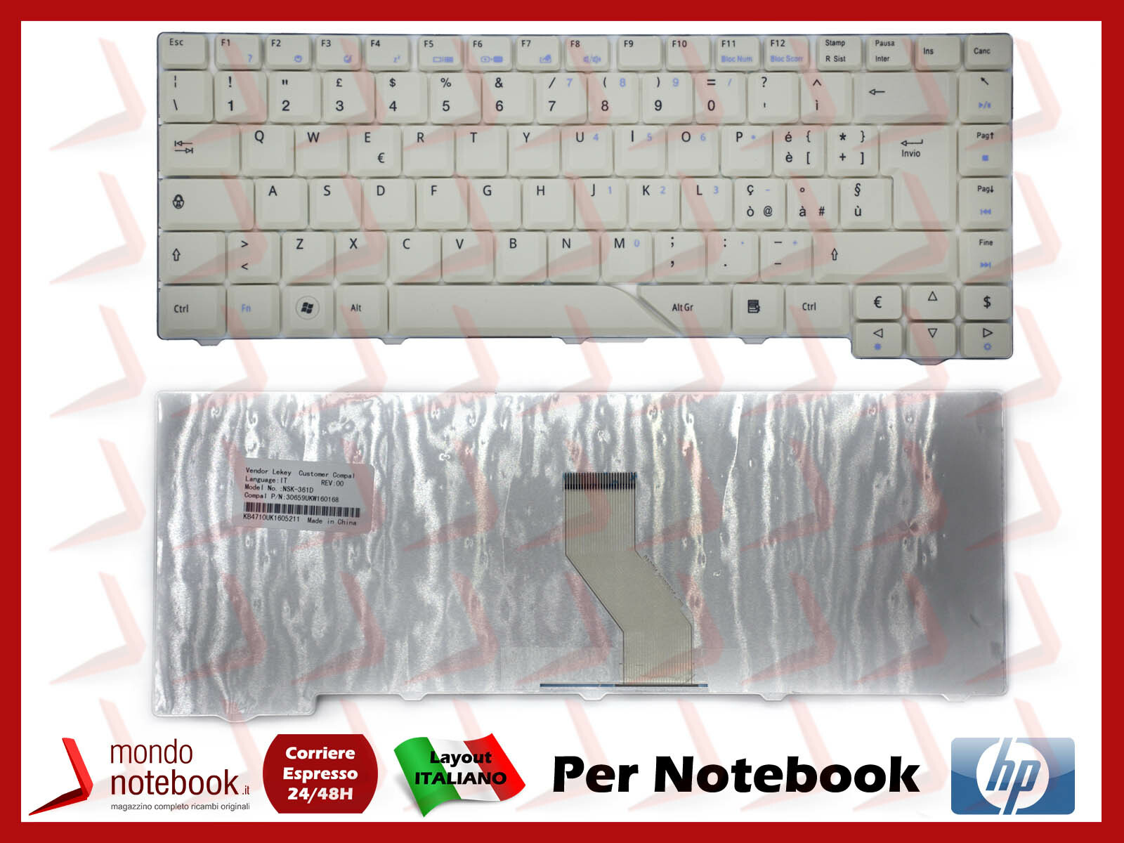 Tastiera Italiana Acer eMachines E510 KB.INT00.459 NSK-H370E 9J.N5982.70E