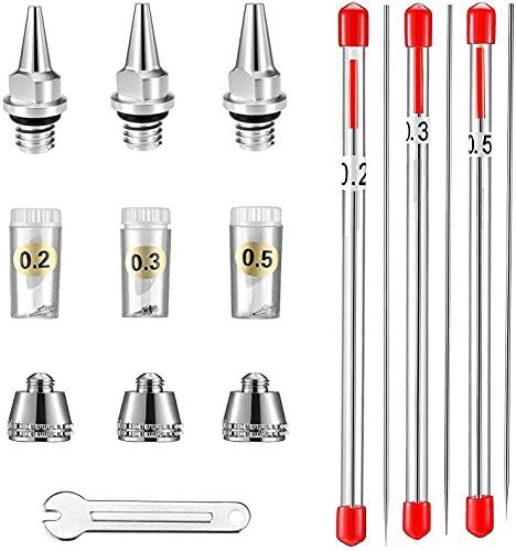 Abest 0.2 mm, 0.3 mm, 0.5 mm, ugello per aerografo Airbrush ago ugello (h1C)
