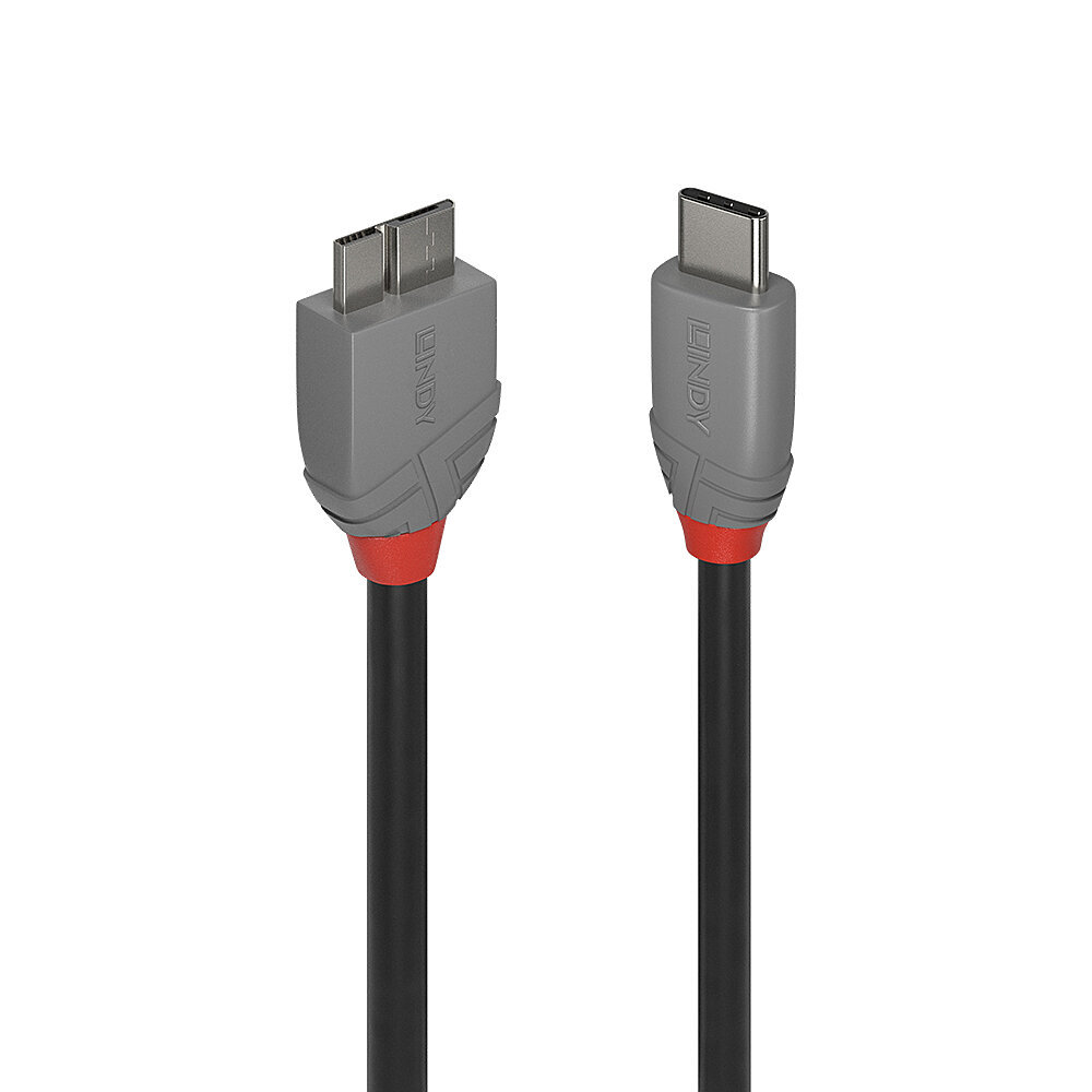 Lindy 36620 Cavo USB 3.2 Tipo C a Micro-B, 5Gbit/s, Anthra Line, 0.5m