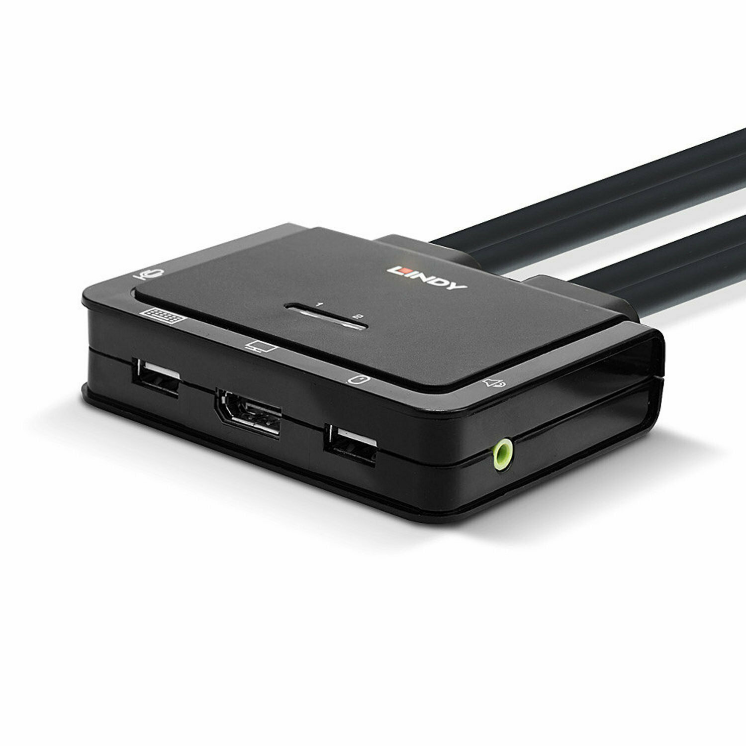 Lindy 42346 Switch KVM DisplayPort 1.2, USB Tipo C, USB 2.0 & Audio, 2 Porte