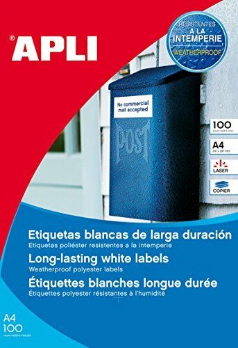 Apli 131827 Etichetta Poliestere, Bianco (G3s)